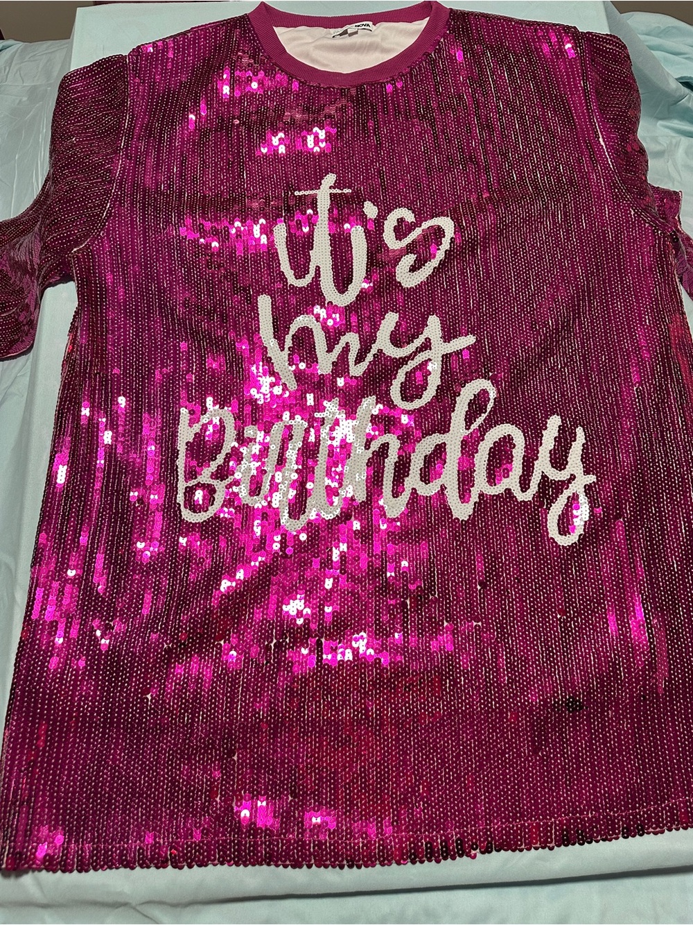 Hot Pink Sequin "It's My Birthday" Tee/dress